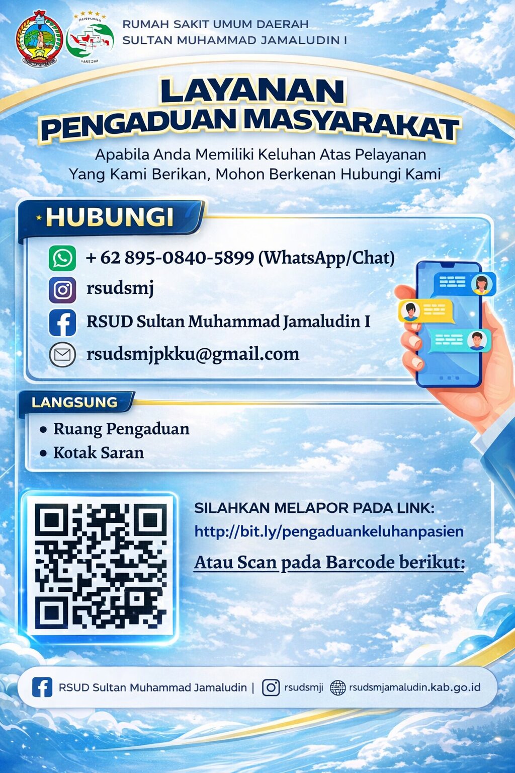 Layanan Pengaduan Masyarakat RSUD Sultan Muhammad Jamaludin I